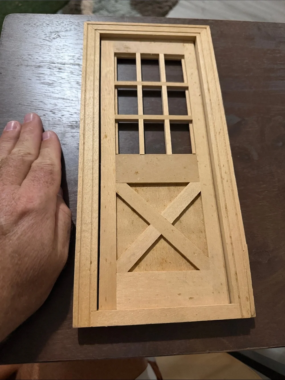 Unbranded Natural Wood Mini Barn Door Decorative Panel 1/8 scale
